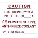 Cooling System Decals And Tags